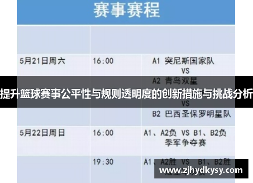 提升篮球赛事公平性与规则透明度的创新措施与挑战分析